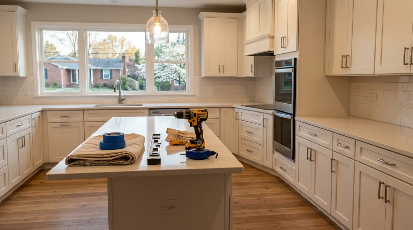 Finished kitchen remodel by Nest Construction in Knoxville, Tennessee